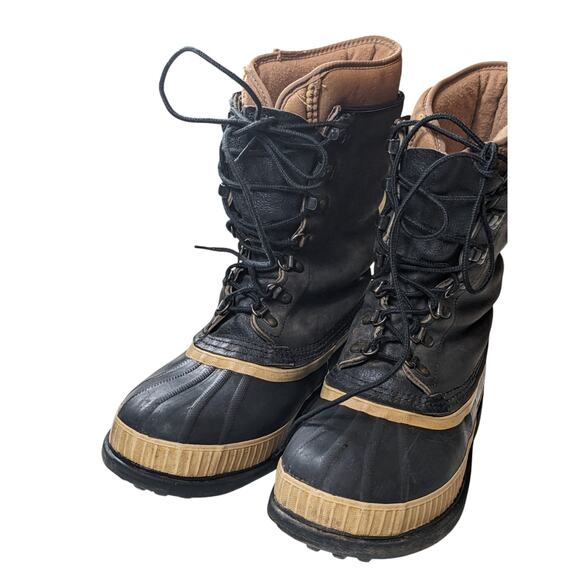 Sorel Kaufman Winter Boots Mens 8 Womens 10 Insulated Rubber Snow Lace Canada - Picture 7 of 16